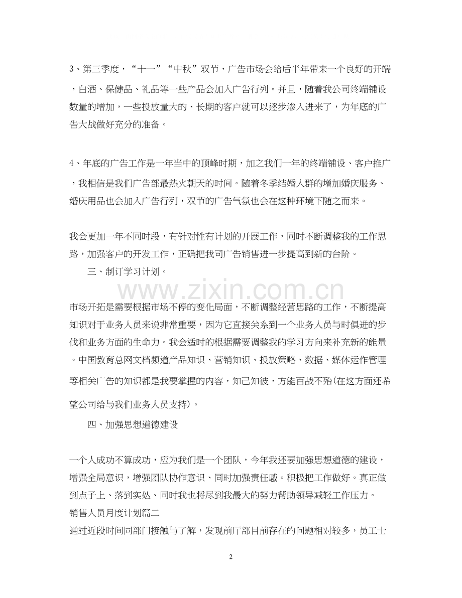 销售人员月度计划.docx_第2页