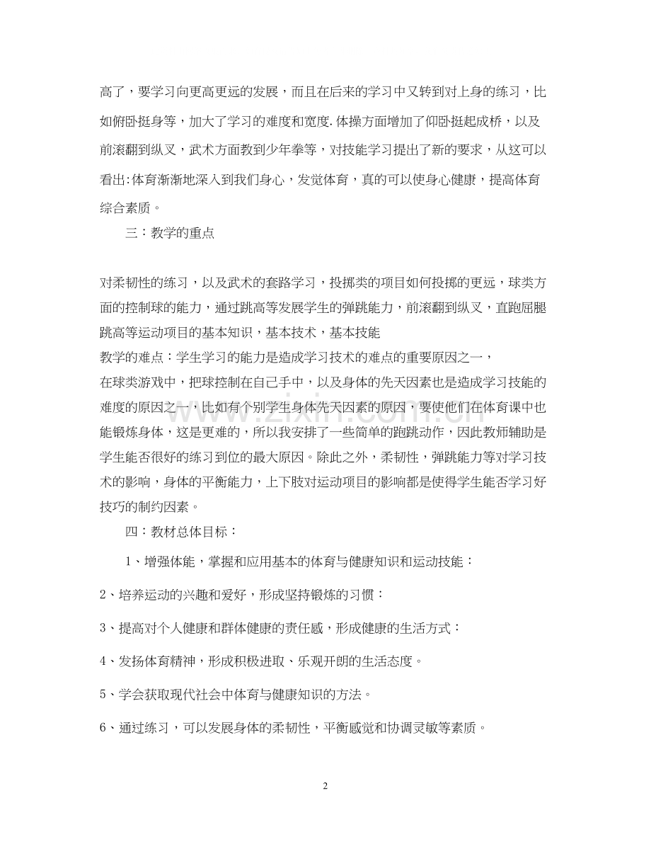 小学体育教师工作计划总结.docx_第2页