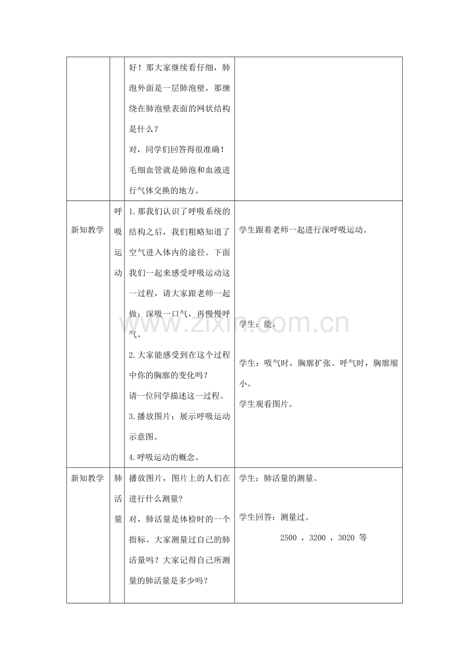 七年级生物下册 第十章 第三节 人体和外界环境的气体交换教案2 （新版）苏教版.doc_第3页