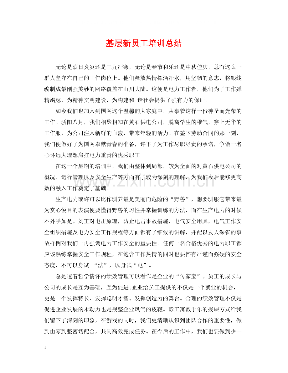 基层新员工培训总结.docx_第1页