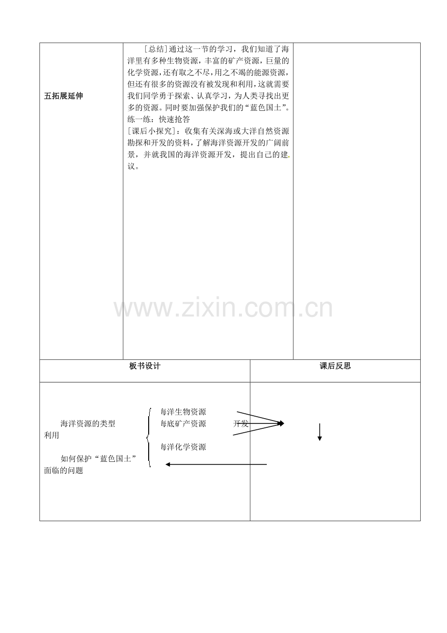 陕西省安康市紫阳县紫阳中学初中部八年级地理上册 3.4 中国的海洋资源教案 （新版）湘教版.doc_第3页