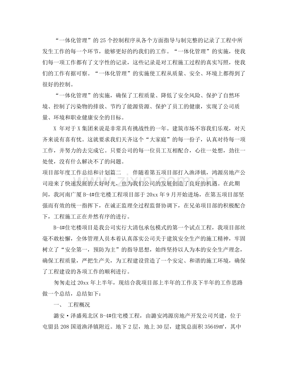 项目部年度工作总结和计划 .docx_第2页