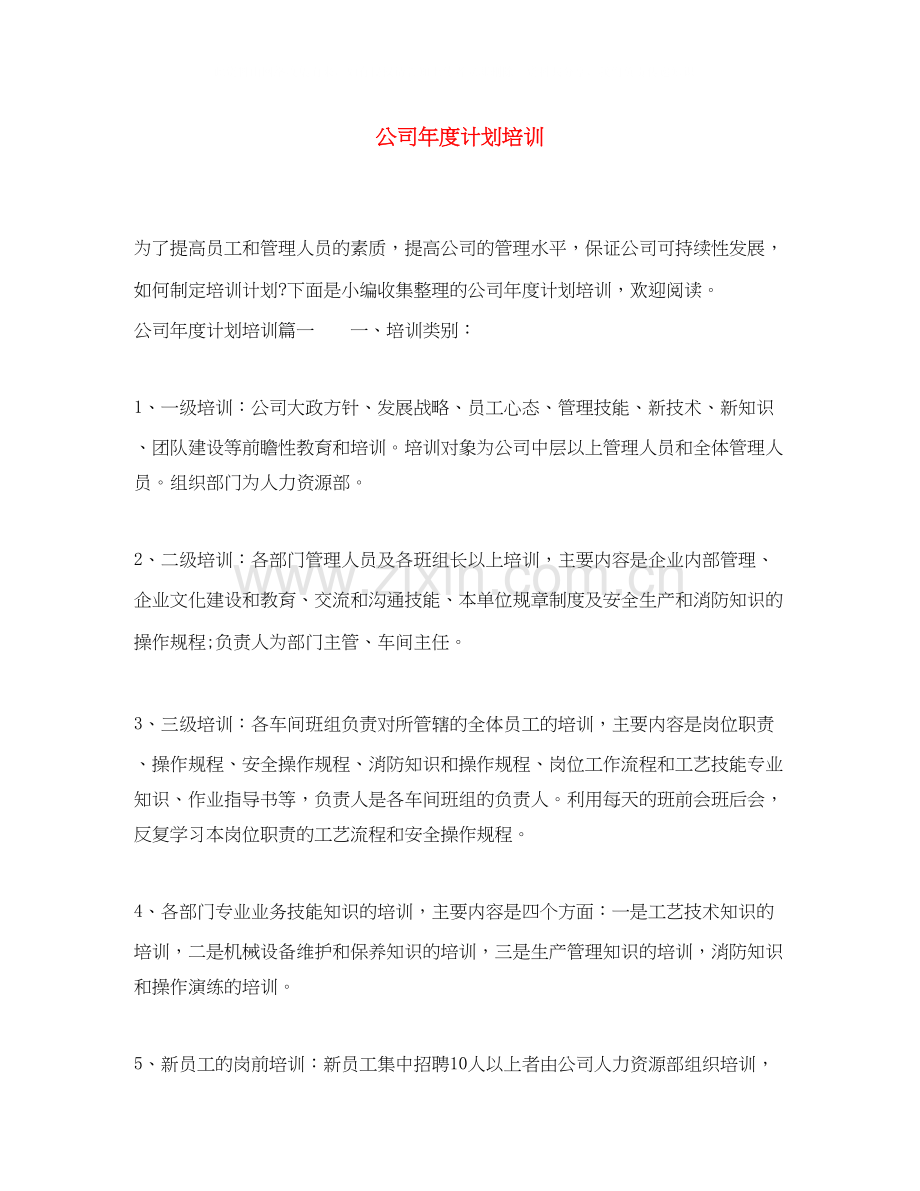 公司年度计划培训.docx_第1页