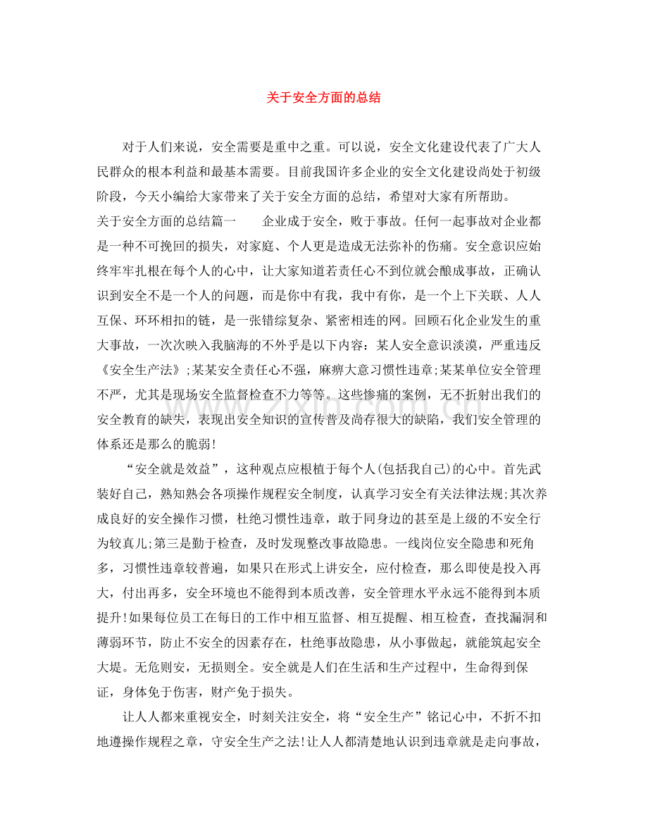 关于安全方面的总结.docx_第1页