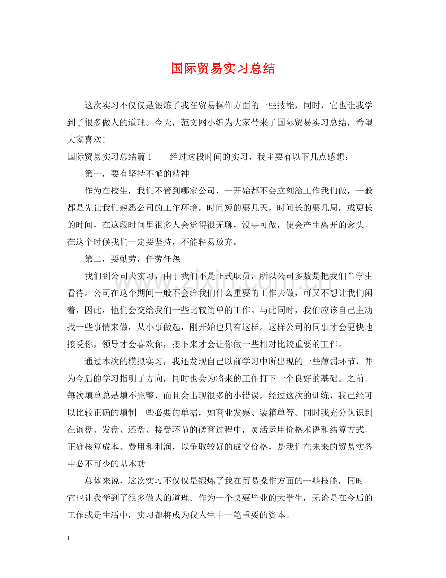 国际贸易实习总结.docx_第1页