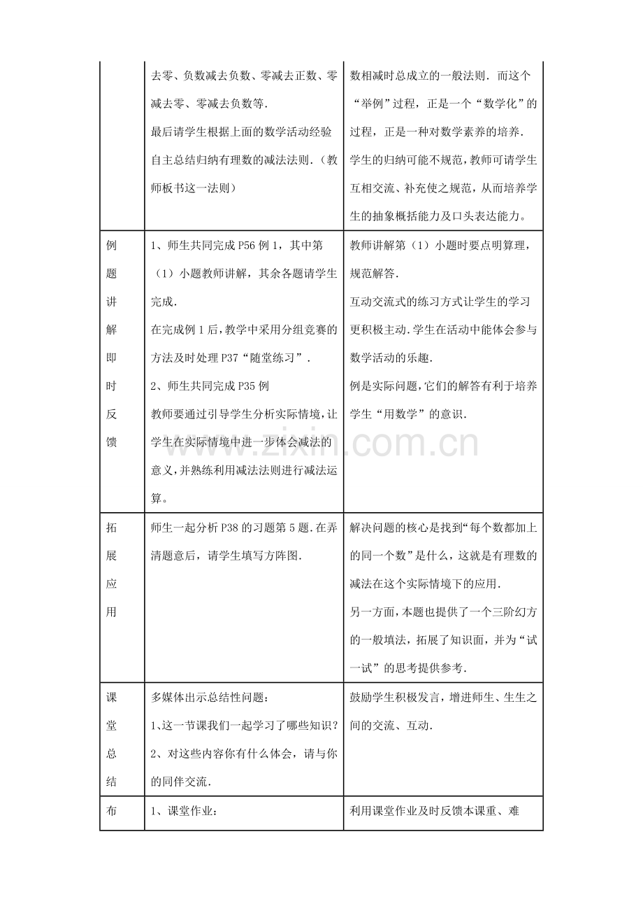 七年级数学上册 第二章 有理数 2.7 有理数的减法教案3 （新版）华东师大版-（新版）华东师大版初中七年级上册数学教案.doc_第3页