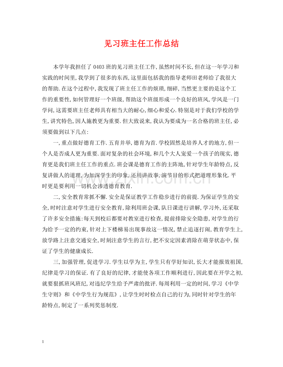 见习班主任工作总结2.docx_第1页