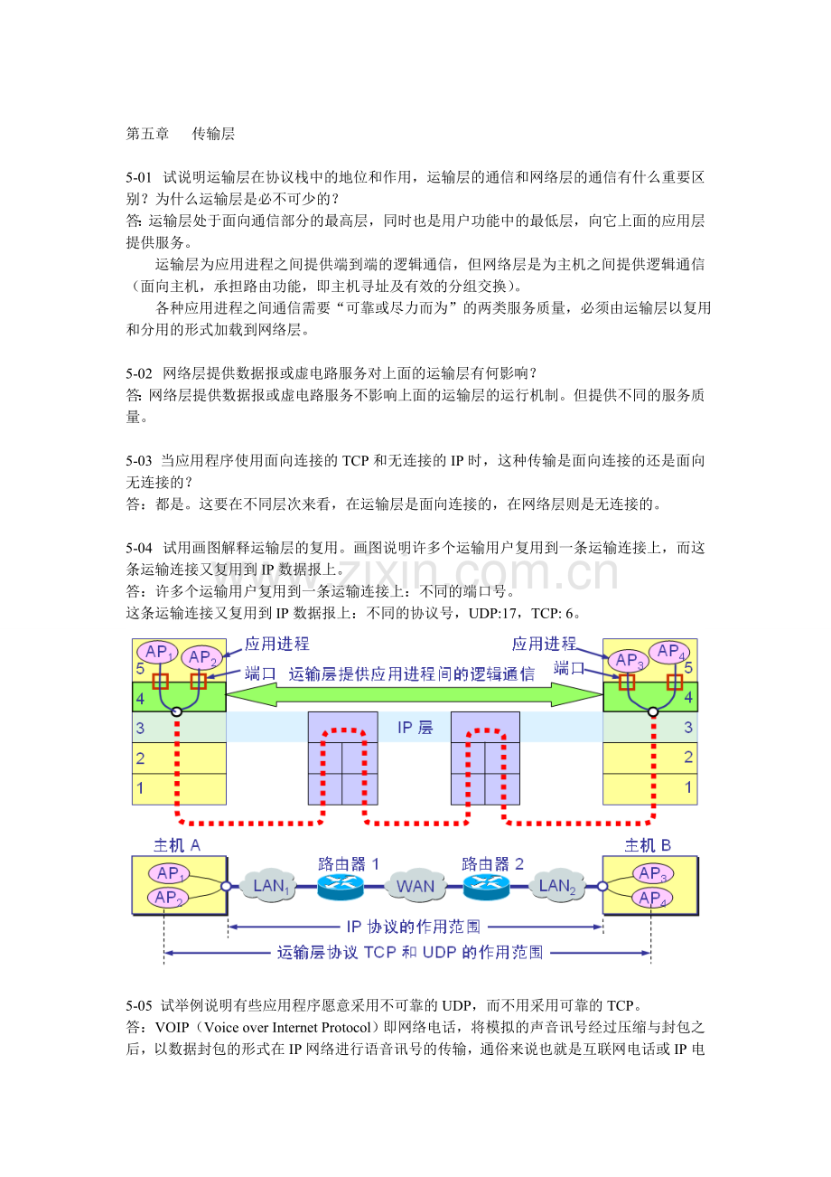 计算机网络(第5版)课后习题答案：第5章 运输层.doc_第1页