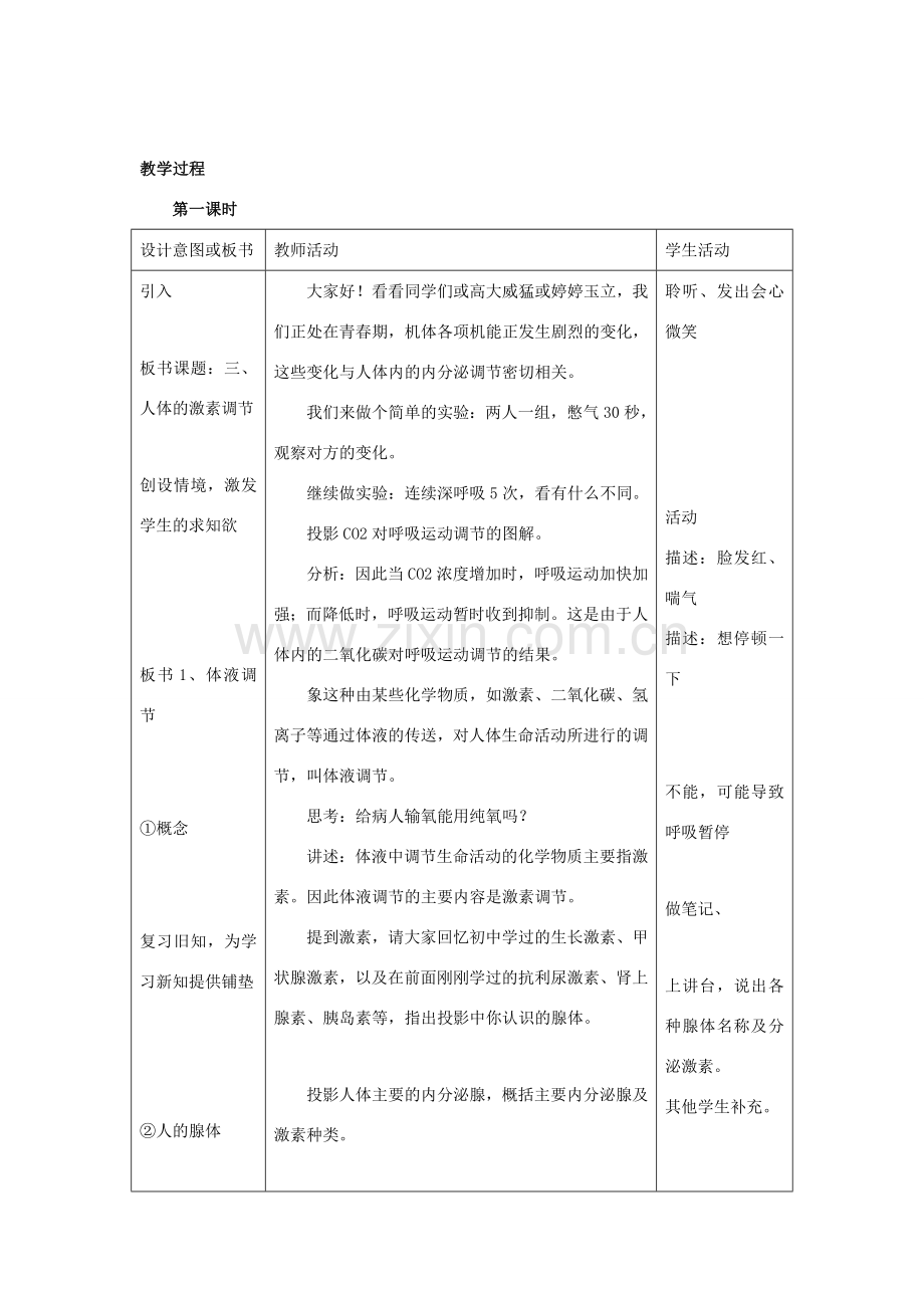 七年级生物下册 第十二章 第一节 人体的激素调节教案4 （新版）苏教版.doc_第2页