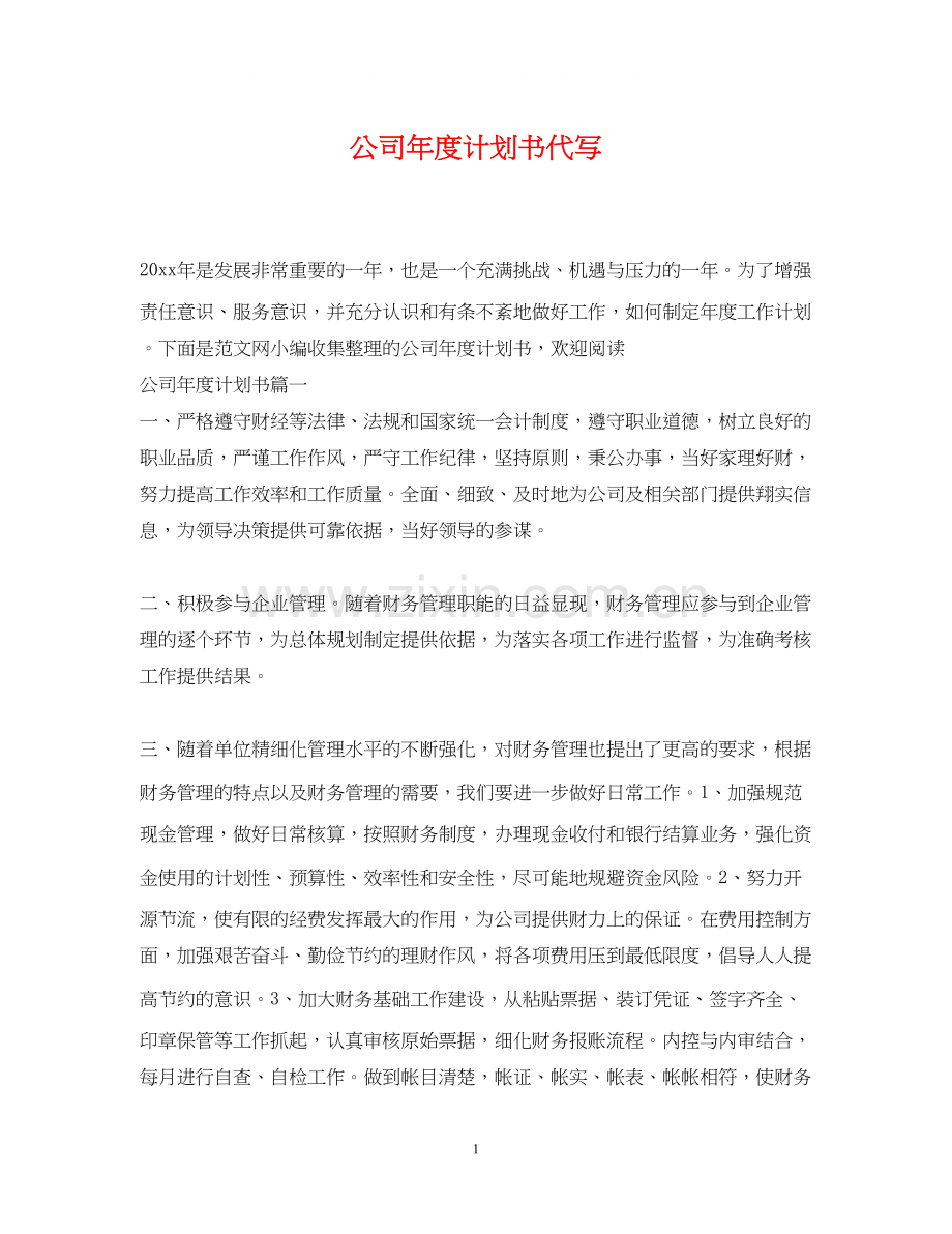 公司年度计划书代写.docx_第1页