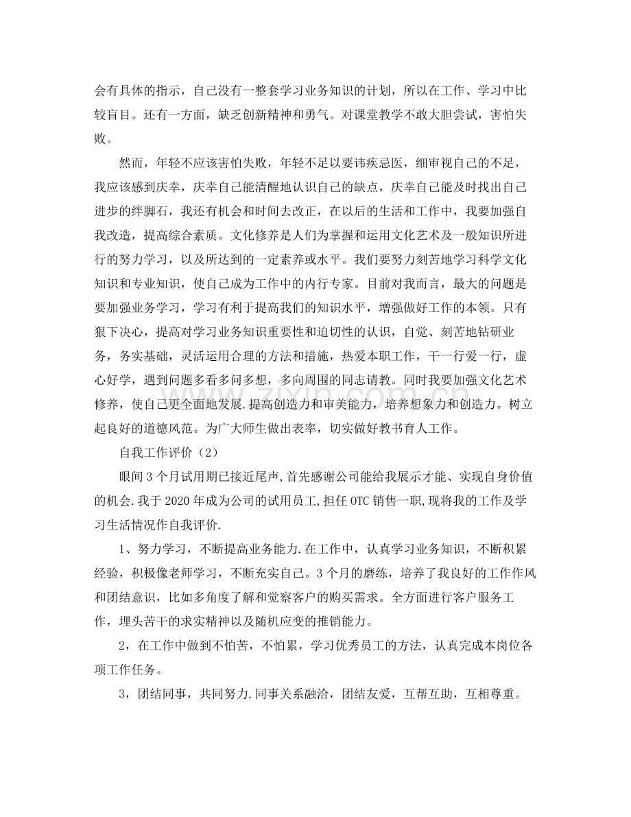 自我工作评价.docx_第2页