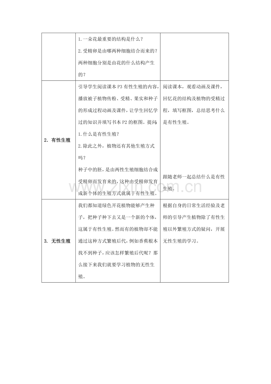 八年级生物下册 7.1.1 植物的生殖教案 新人教版.doc_第2页