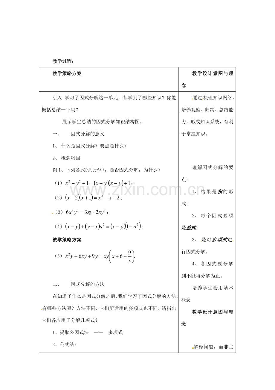 七年级数学下册 第九章《因式分解》复习教案 北京课改版.doc_第2页