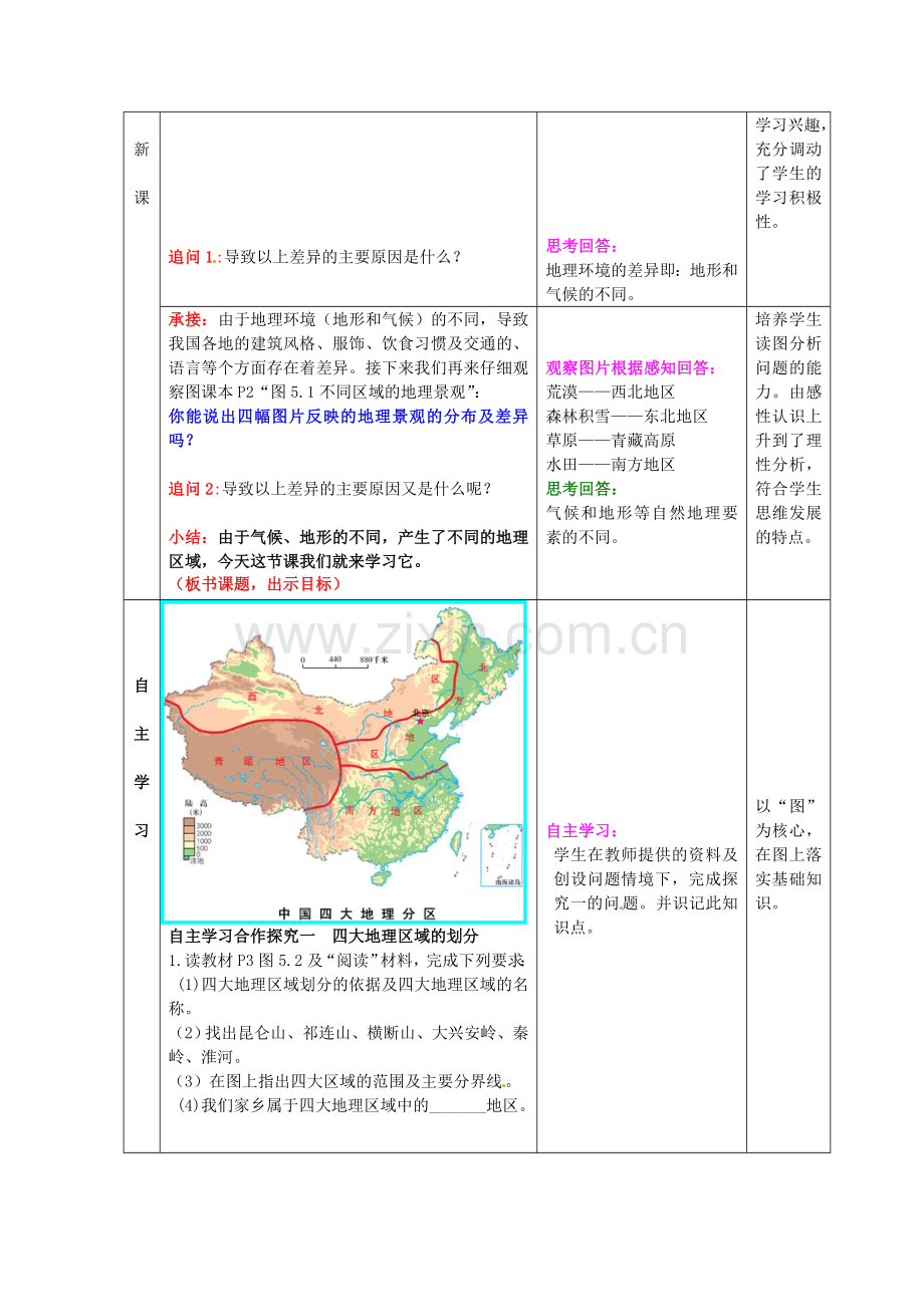 山东省枣庄市第四十二中学八年级地理下册《四大地理区域》教案 新人教版.doc_第2页