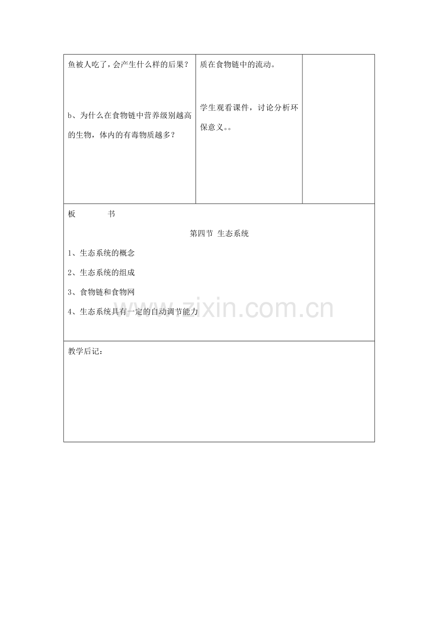 吉林省四平市第十七中学七年级生物上册 生物与环境组成生态系统教案3 新人教版.doc_第3页