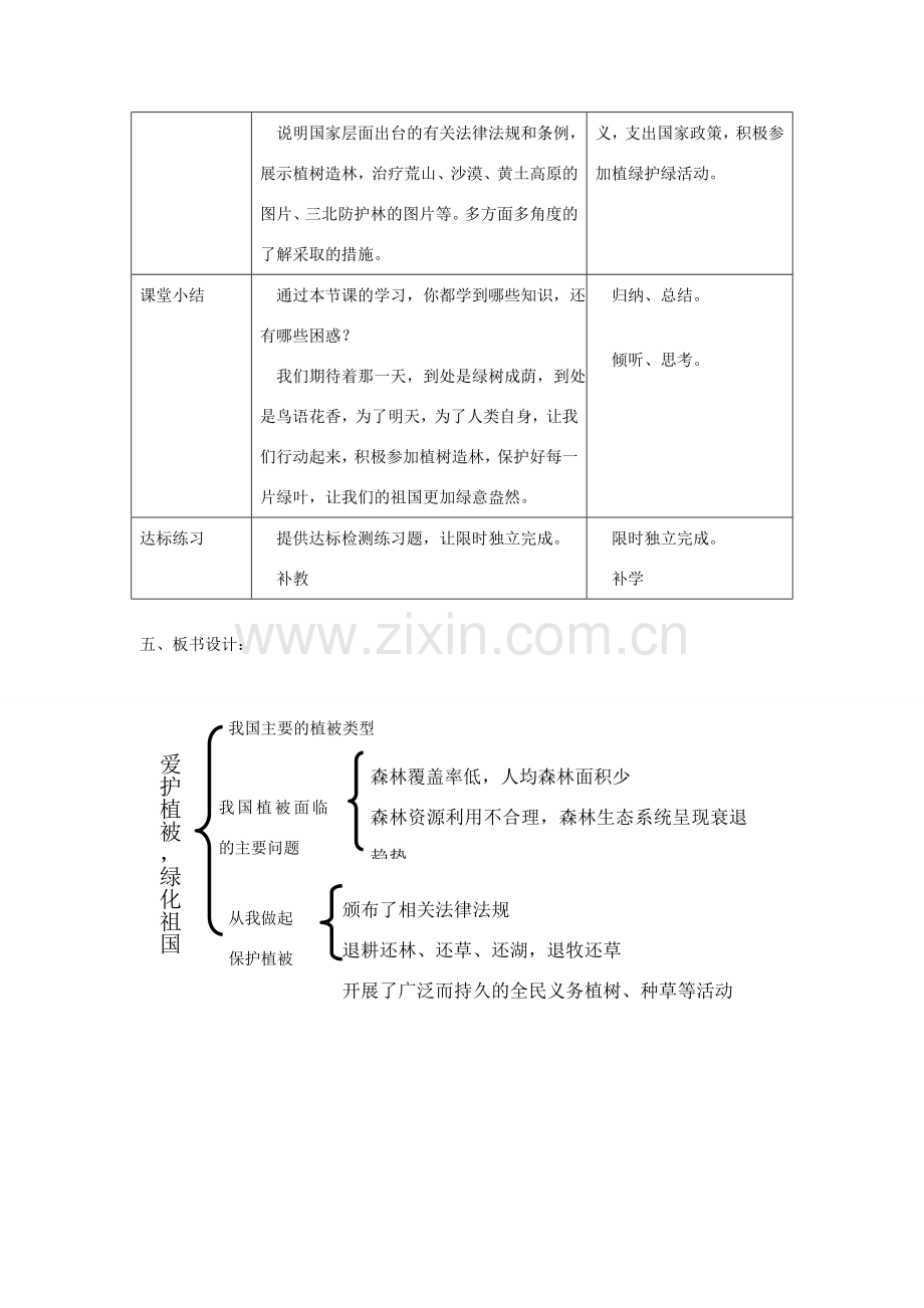 七年级生物上册 第三单元 第六章 爱护植被绿化祖国教案 （新版）新人教版-（新版）新人教版初中七年级上册生物教案.doc_第3页