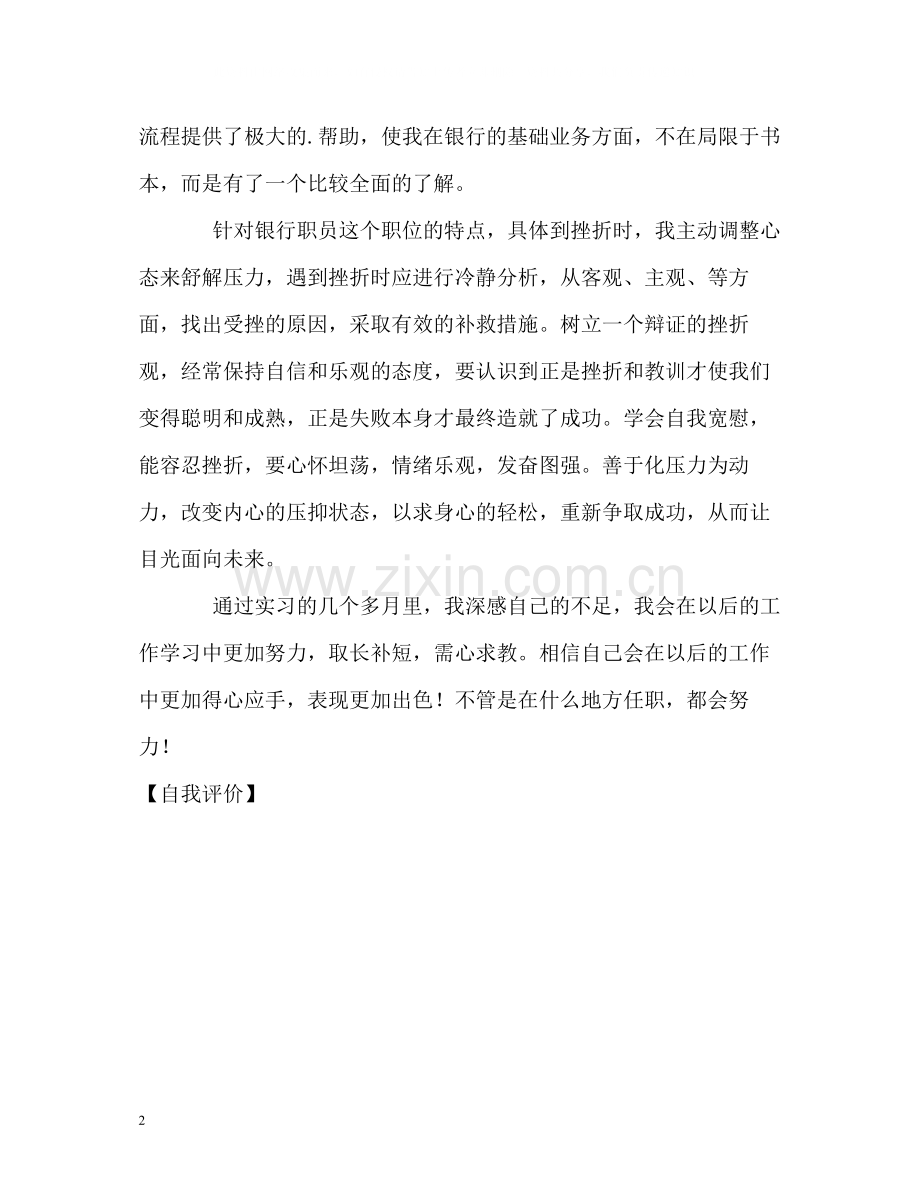 银行实习工作的自我评价.docx_第2页