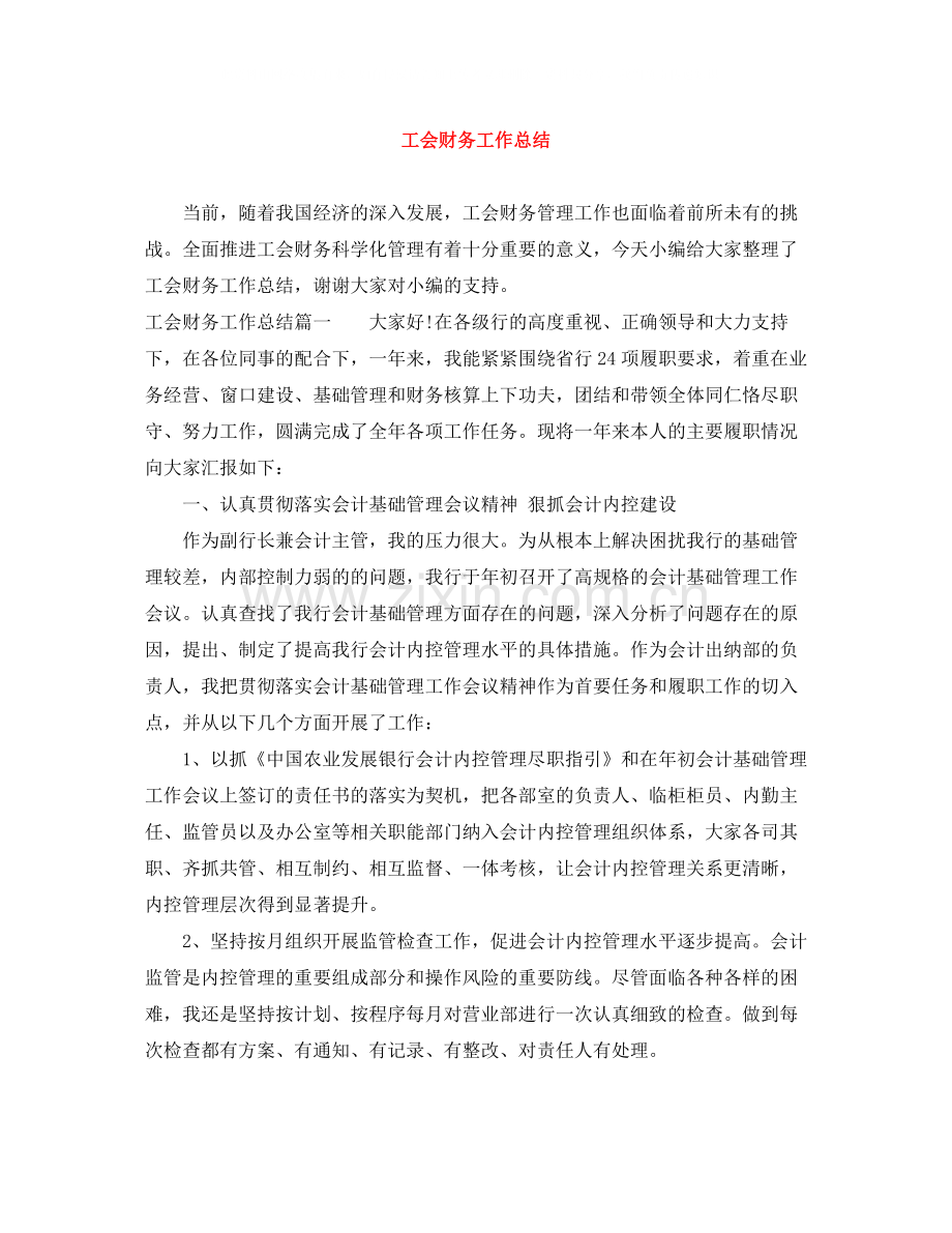 工会财务工作总结.docx_第1页