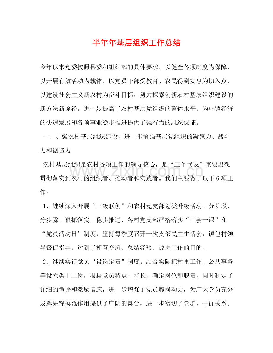 半基层组织工作总结.docx_第1页