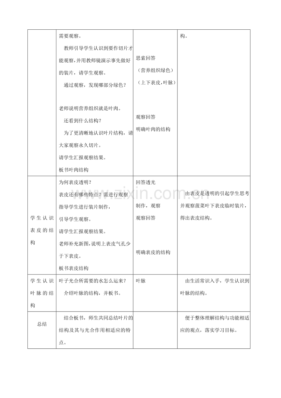 七年级生物上册 第5章 第1节 光合作用教案2 北师大版.doc_第3页