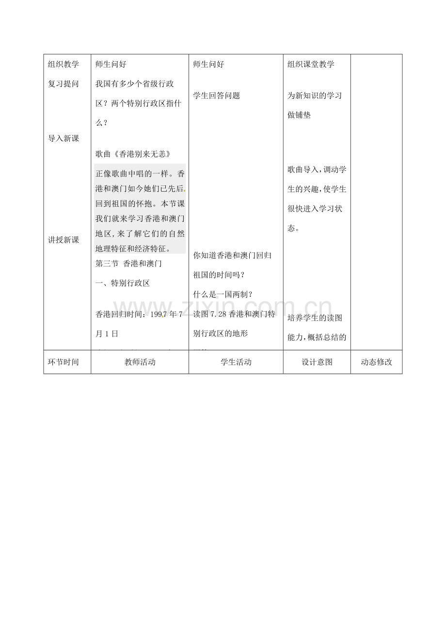 吉林省双辽市八年级地理下册 7.3“东方明珠”----香港和澳门教案 （新版）新人教版-（新版）新人教版初中八年级下册地理教案.doc_第2页