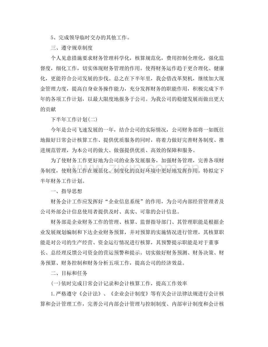 2020年财务人员的下半年工作计划.docx_第2页