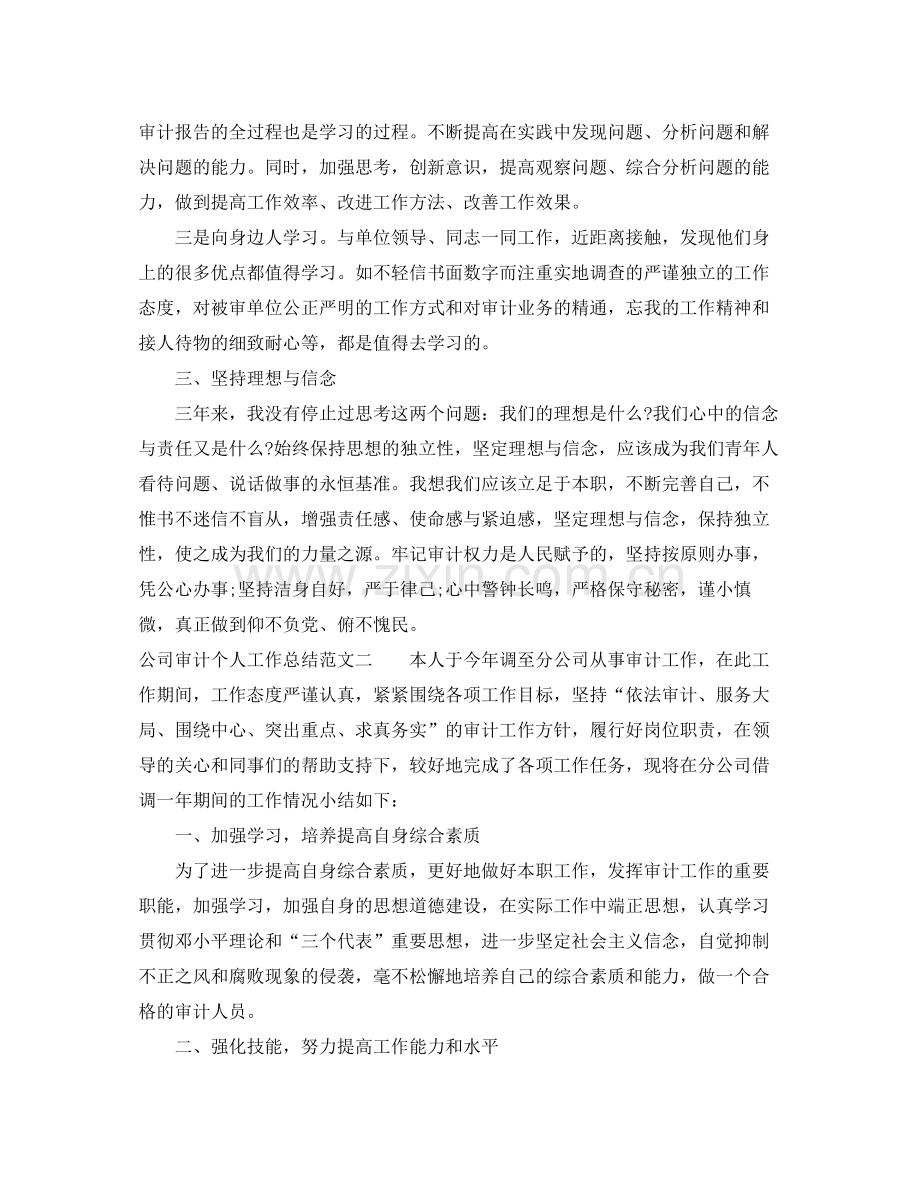 公司审计个人工作总结及工作思路.docx_第2页