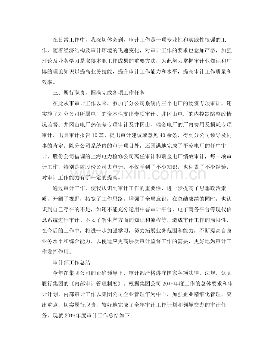 公司审计个人工作总结及工作思路.docx_第3页