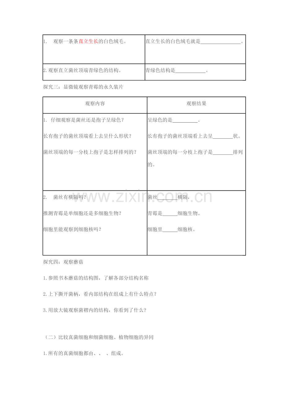 七年级生物上册 第二单元 第三章 第三节 真菌课堂设计 济南版-济南版初中七年级上册生物教案.doc_第3页