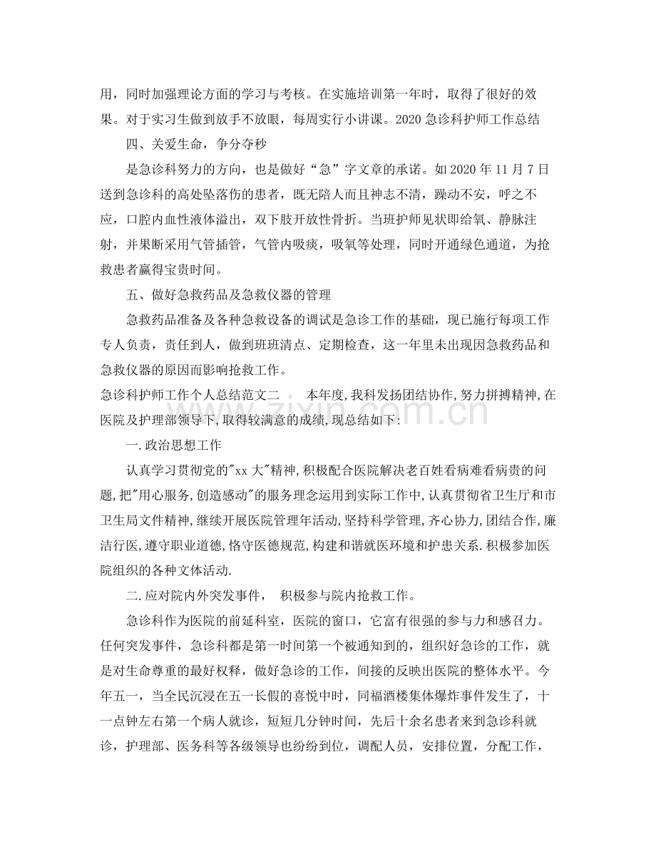 急诊科护师工作个人总结.docx_第2页