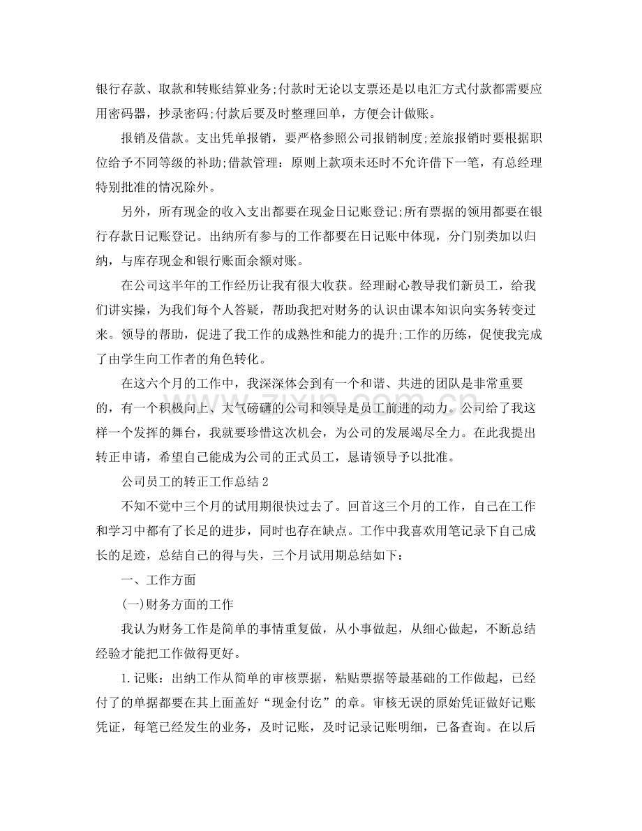 公司员工的转正工作总结.docx_第2页