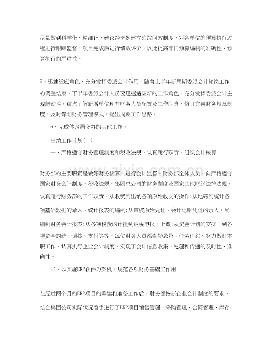 财务出纳的工作计划.docx_第2页