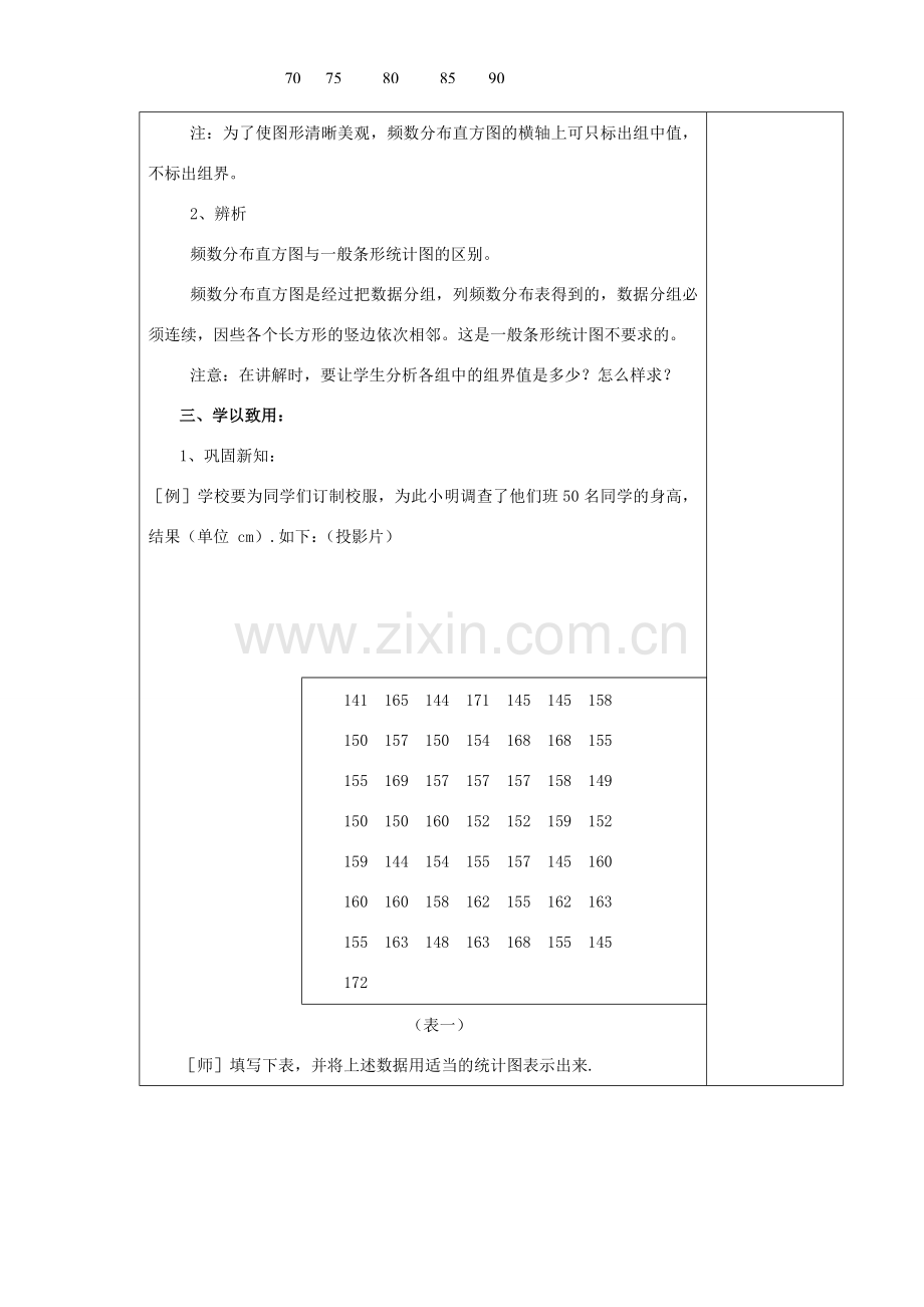 七年级数学上册 第6章 数据的收集与整理 6.3 数据的表示 第2课时 频数直方图教案2 （新版）北师大版-（新版）北师大版初中七年级上册数学教案.doc_第3页