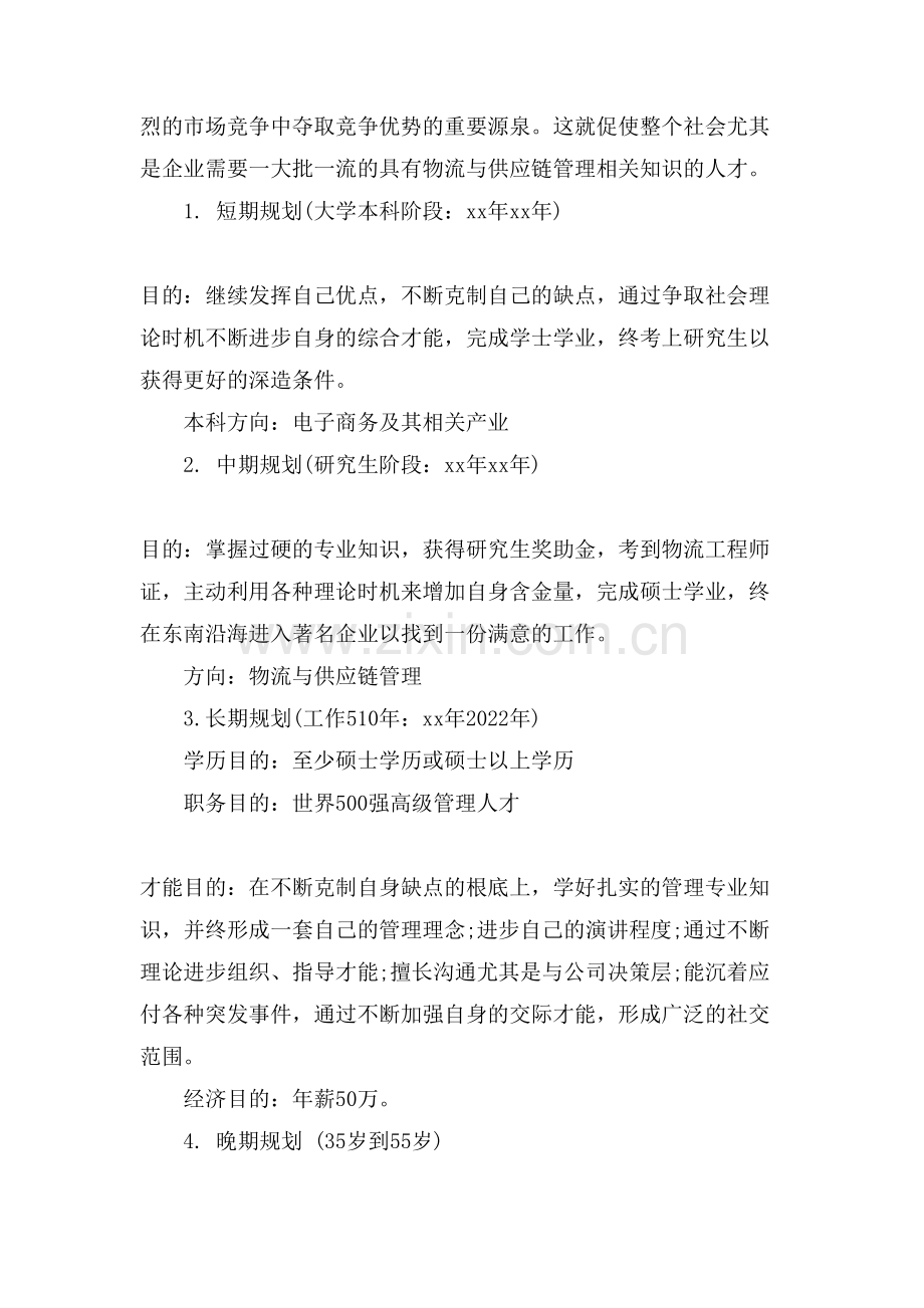 xx电子商务专业大学生职业规划书范文.doc_第3页