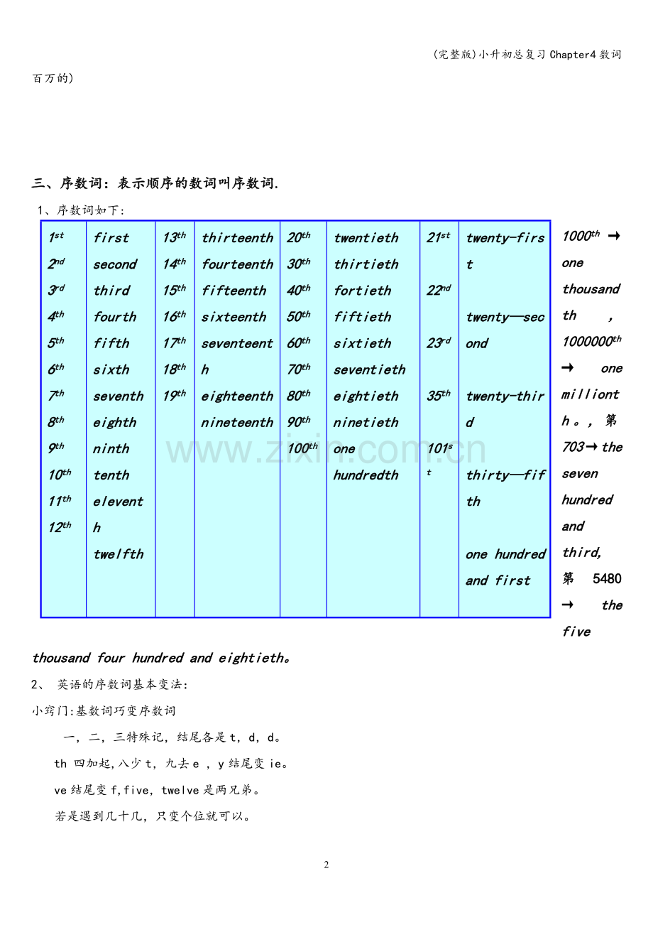 小升初总复习Chapter4数词.doc_第2页