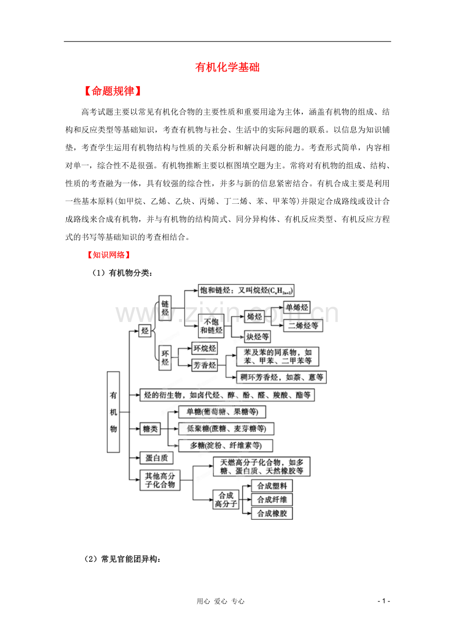 2012年高考化学二轮-专题训练-专题十三-有机化学基础教案(教师版).doc_第1页