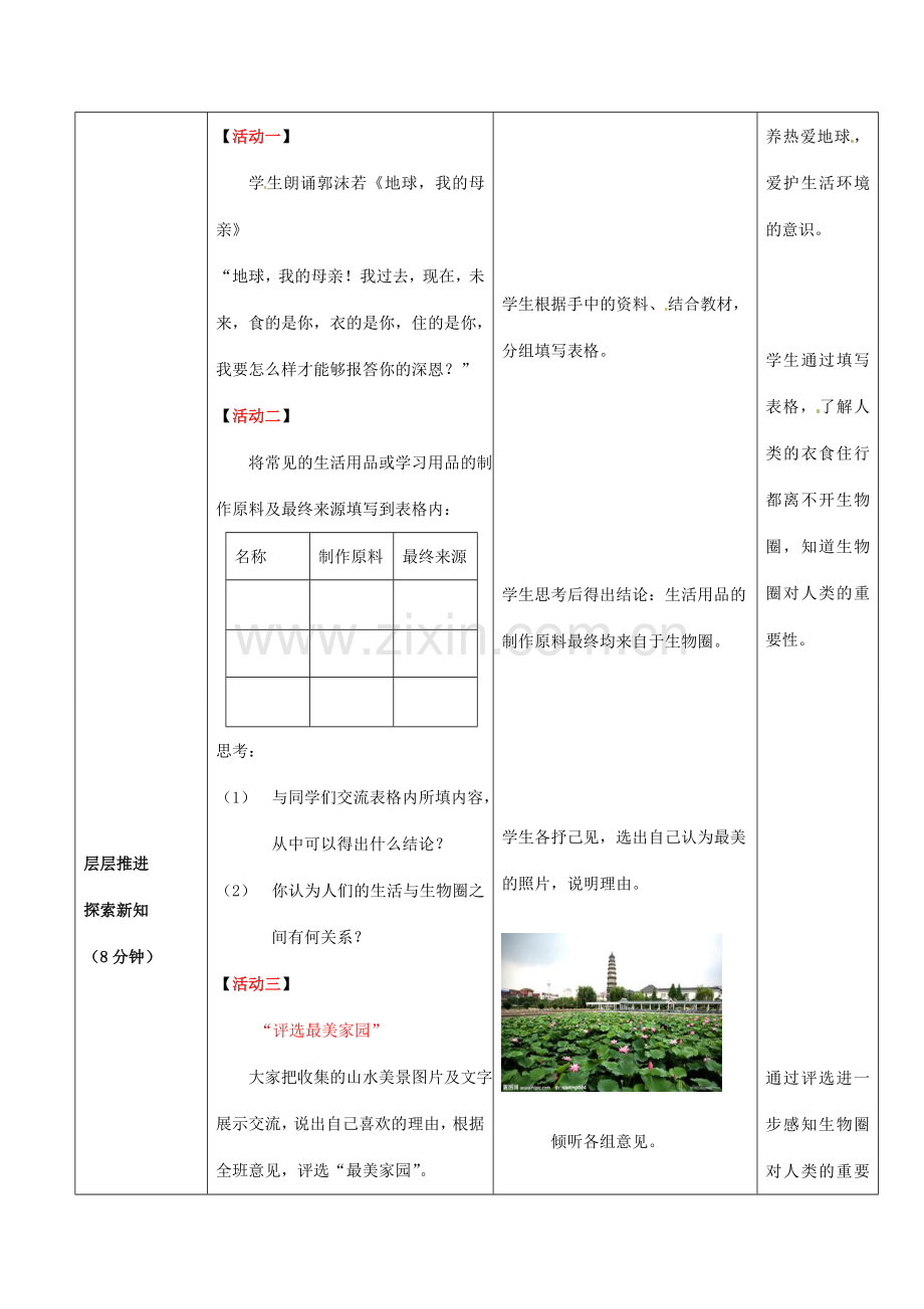 七年级生物下册 3.7.2 保护我们的家园教案 （新版）济南版-（新版）济南版初中七年级下册生物教案.doc_第3页