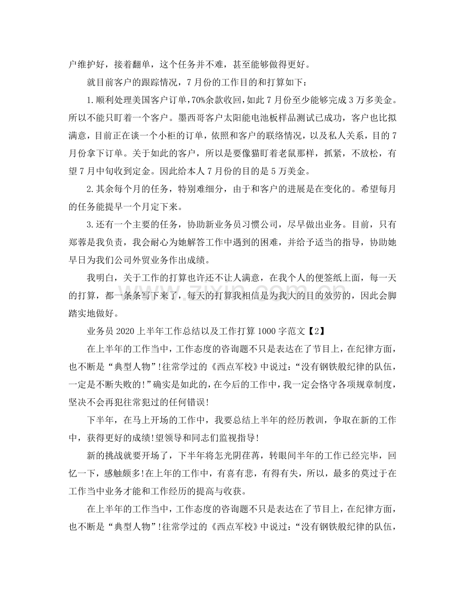 工作总结-业务员上半年工作总结以及工作参考计划1000字范文.doc_第3页