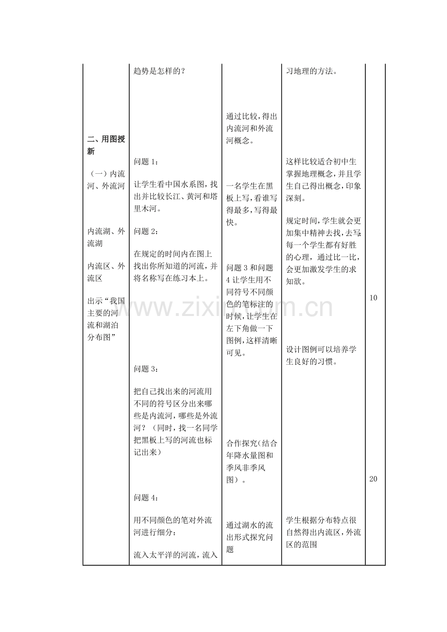 辽宁省沈阳市第四十五中学八年级地理上册 第二章 第三节河流和湖泊说课稿 新人教版.doc_第2页