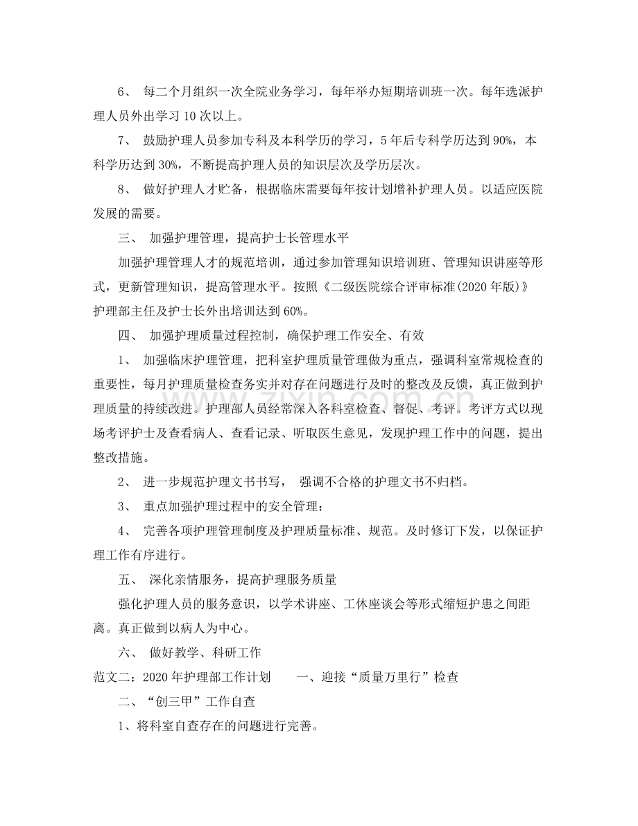 2020年护理部工作计划.docx_第2页