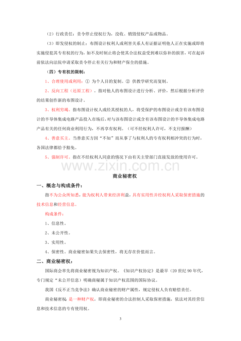 其他知识产权及知识产权国际保护-竹雪学习笔记.doc_第3页