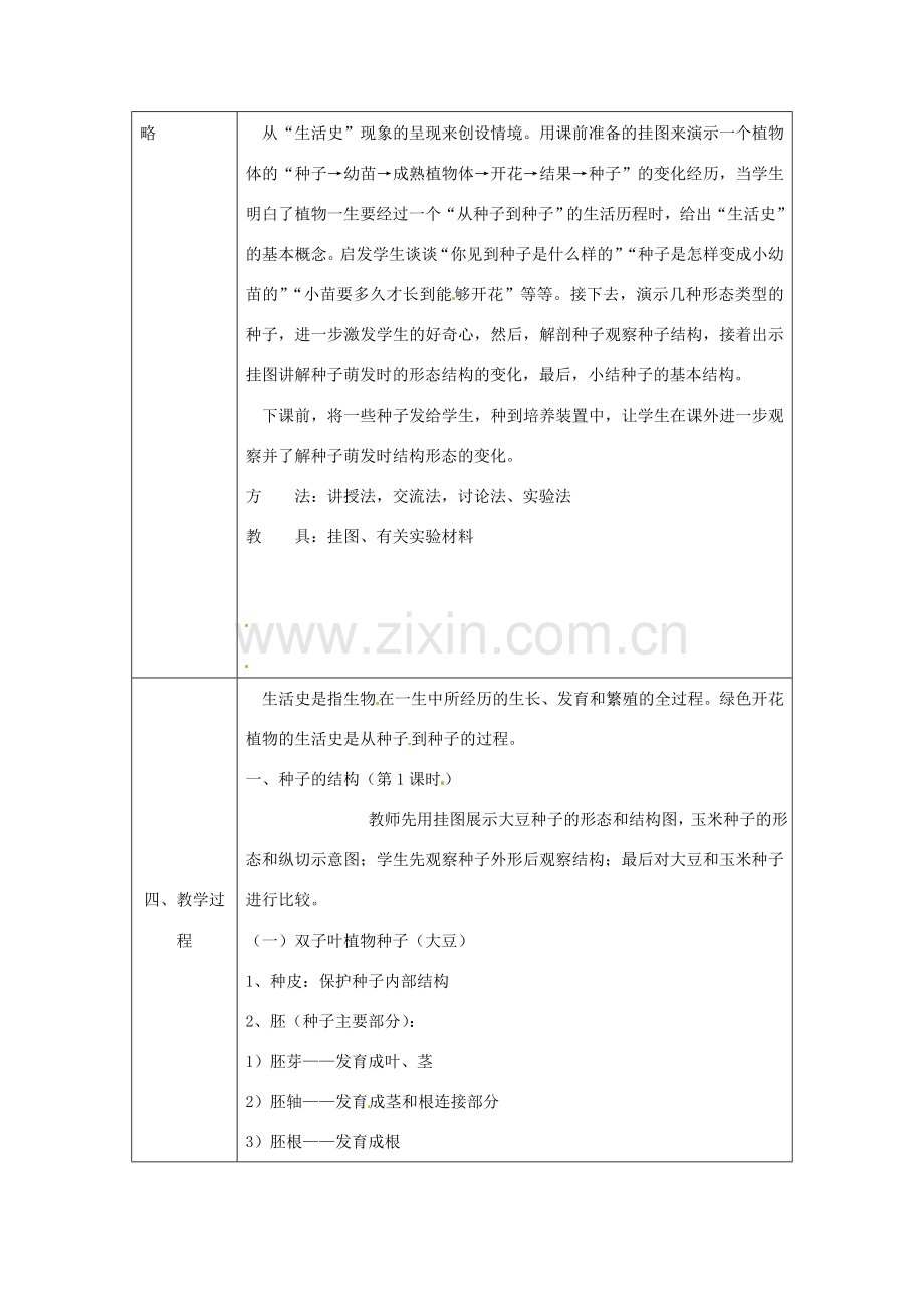 七年级生物上册 6.1 种子萌发形成幼苗教案2 北师大版-北师大版初中七年级上册生物教案.doc_第2页