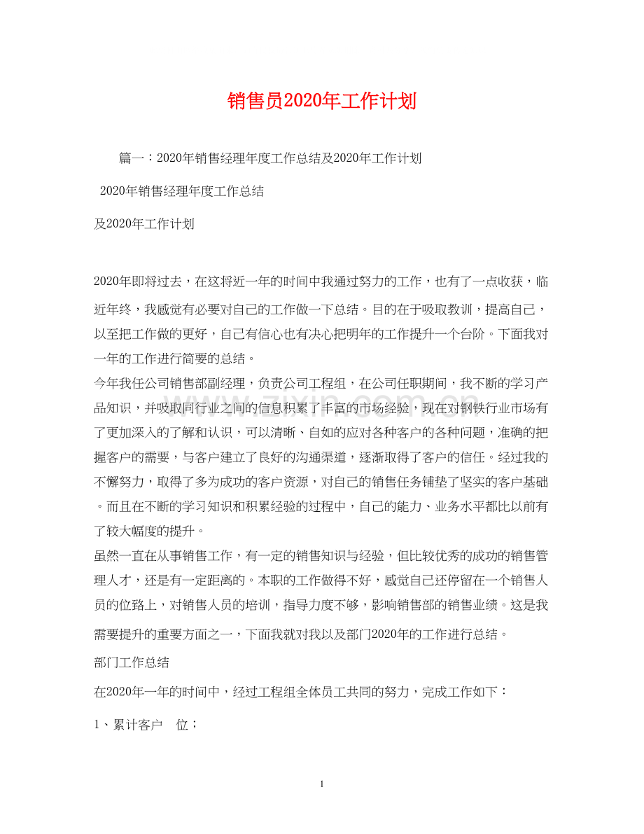 销售员年工作计划.docx_第1页