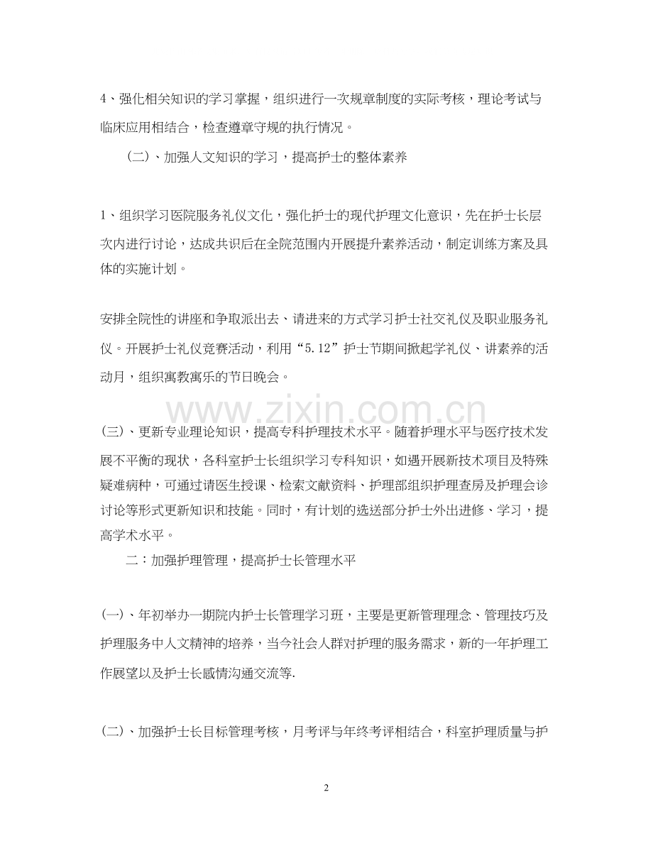 医院护理人员的工作计划.docx_第2页