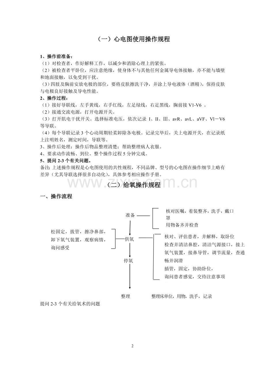 内科临床技能操作考核标准(学生版).doc_第2页