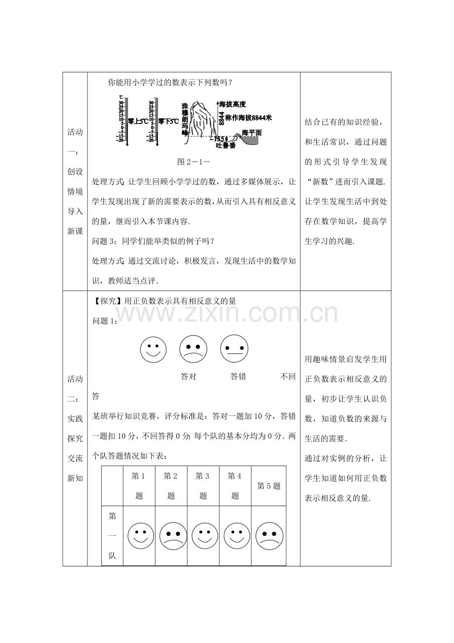 七年级数学上册 第2章 有理数及其运算 2.1 有理数教案（新版）北师大版-（新版）北师大版初中七年级上册数学教案.doc_第2页