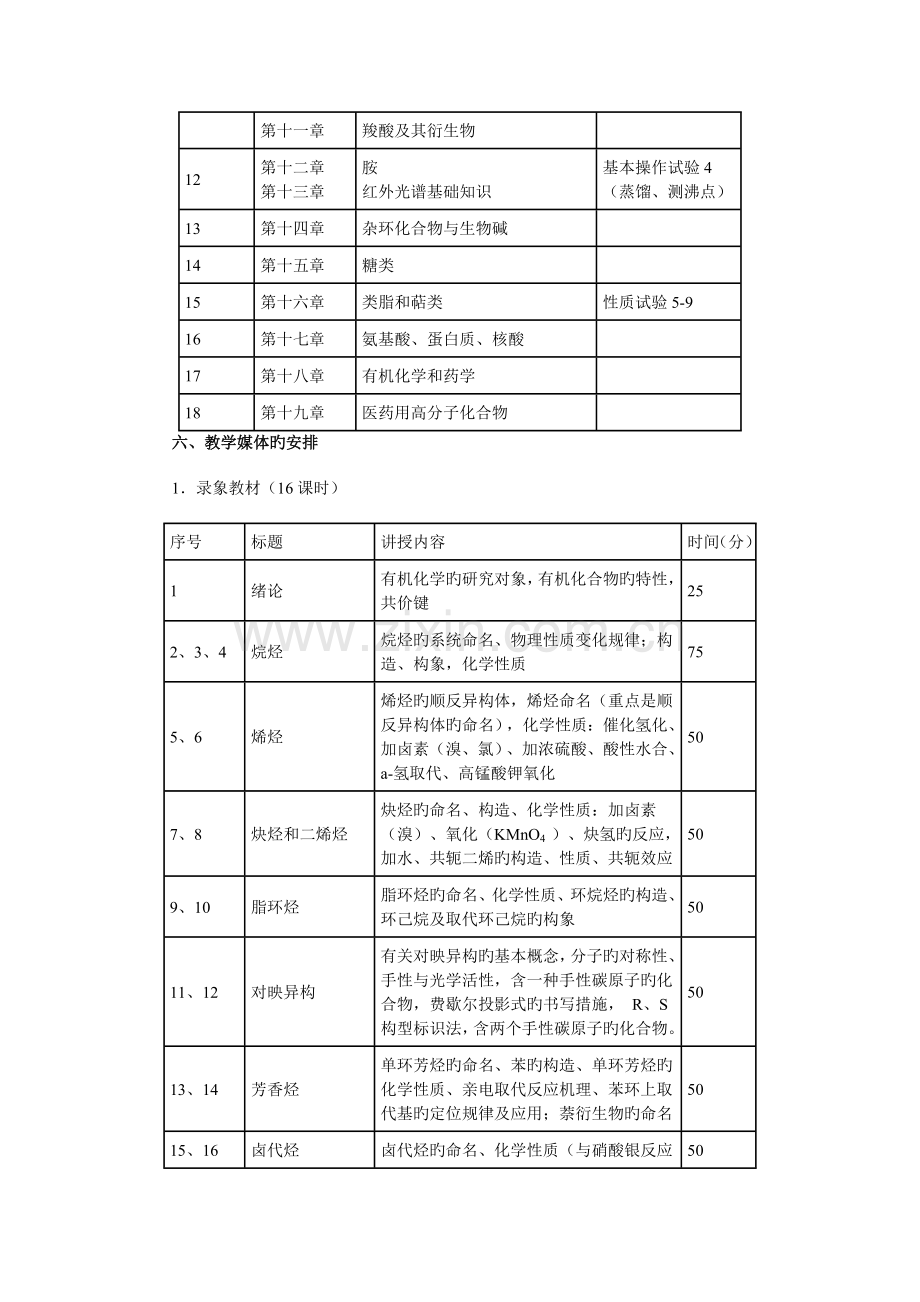 2023年有机化学课程教学设计方案.doc_第3页