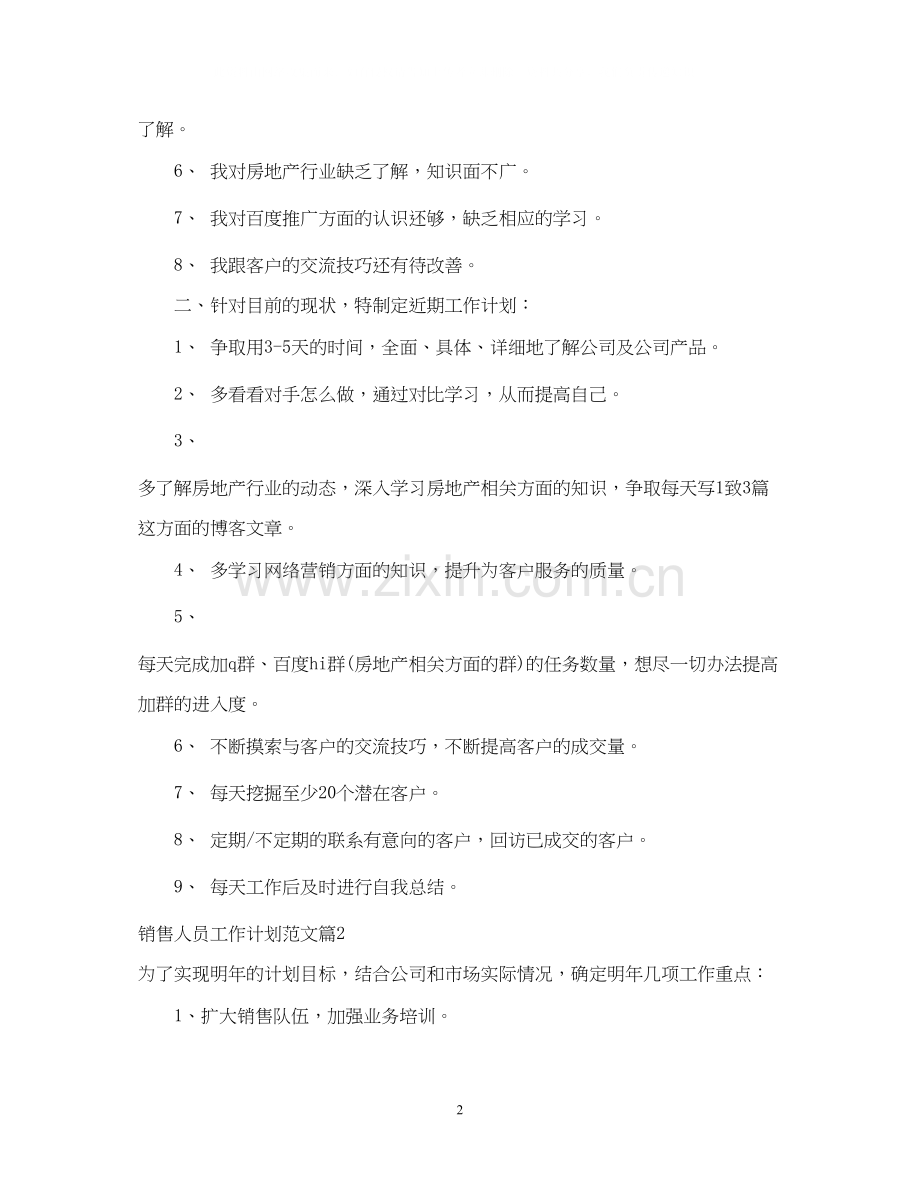 销售人员工作计划范文2.docx_第2页