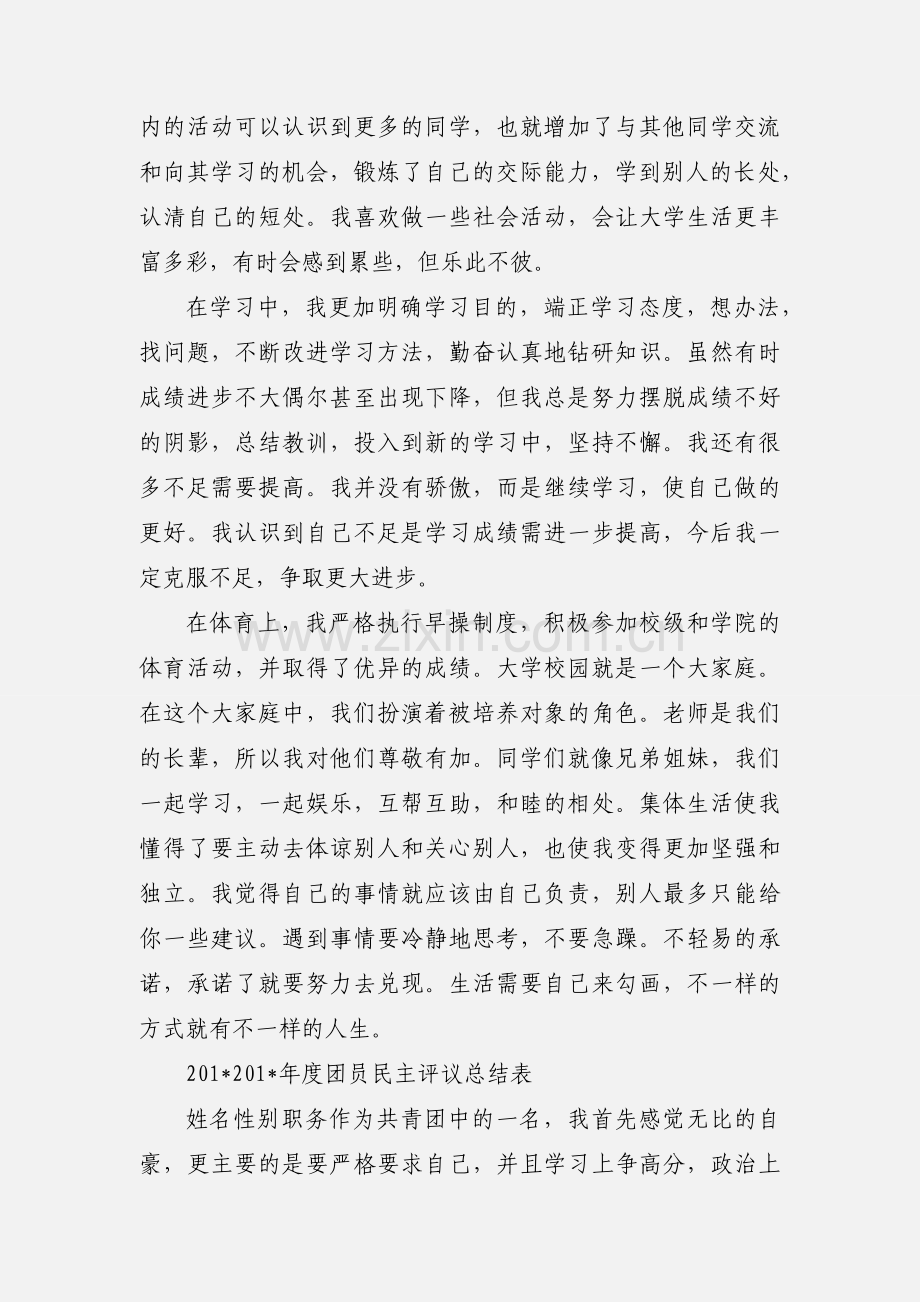 团员自我鉴定表.docx_第2页