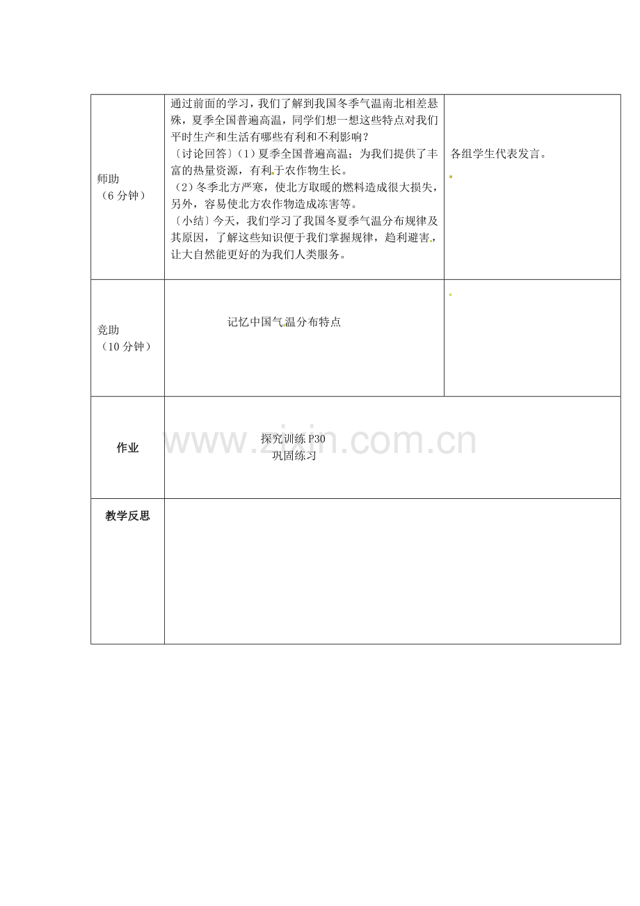 小学教学研究室八年级地理上册 第二章 第二节 中国的气候教案2 湘教版-湘教版初中八年级上册地理教案.doc_第3页